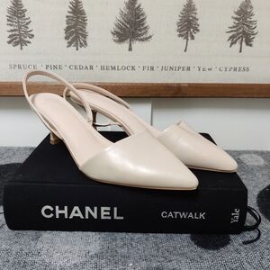 Halston Nude Sling Backs - 11